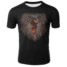 Cargar imagen en el visor de la galería, Camiseta para hombre, camisetas informales de manga corta con cuello redondo, camisetas con estampado de dragones, ropa de calle divertida para hombre