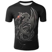 Cargar imagen en el visor de la galería, Camiseta para hombre, camisetas informales de manga corta con cuello redondo, camisetas con estampado de dragones, ropa de calle divertida para hombre