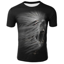 Cargar imagen en el visor de la galería, Camisetas de verano para hombre, camisetas informales de manga corta con cuello redondo, ropa de estilo Hip Hop, ropa de calle a la moda, camiseta con calavera 3D para hombre