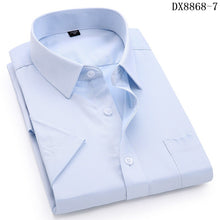 Load image into Gallery viewer, Men's Casual Dress Short Sleeved Shirt Twill White Blue Pink Black Male Slim Fit Shirt For Men Social Shirts 4XL 5XL 6XL 7XL 8XL