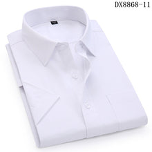 Load image into Gallery viewer, Men's Casual Dress Short Sleeved Shirt Twill White Blue Pink Black Male Slim Fit Shirt For Men Social Shirts 4XL 5XL 6XL 7XL 8XL