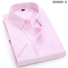Load image into Gallery viewer, Men's Casual Dress Short Sleeved Shirt Twill White Blue Pink Black Male Slim Fit Shirt For Men Social Shirts 4XL 5XL 6XL 7XL 8XL