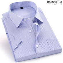 Load image into Gallery viewer, Men's Casual Dress Short Sleeved Shirt Twill White Blue Pink Black Male Slim Fit Shirt For Men Social Shirts 4XL 5XL 6XL 7XL 8XL