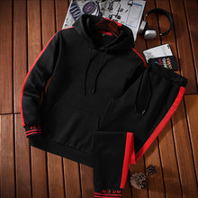 Cargar imagen en el visor de la galería, Conjuntos de ropa deportiva con capucha para hombre, chándal informal para primavera e invierno 2020, traje de dos piezas para hombre, sudadera con capucha y pantalones de chándal para hombre