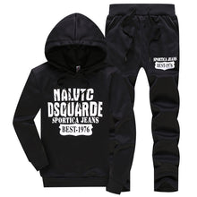 Cargar imagen en el visor de la galería, Conjuntos de ropa deportiva con capucha para hombre, chándal informal para primavera e invierno 2020, traje de dos piezas para hombre, sudadera con capucha y pantalones de chándal para hombre