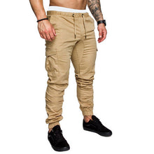 Cargar imagen en el visor de la galería, Pantalones de otoño para hombre, pantalones para correr estilo Harem de Hip Hop, nuevos pantalones para hombre 2019, pantalones Cargo lisos con múltiples bolsillos, pantalones de chándal ajustados