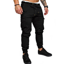 Cargar imagen en el visor de la galería, Pantalones de otoño para hombre, pantalones para correr estilo Harem de Hip Hop, nuevos pantalones para hombre 2019, pantalones Cargo lisos con múltiples bolsillos, pantalones de chándal ajustados