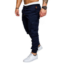 Cargar imagen en el visor de la galería, Pantalones de otoño para hombre, pantalones para correr estilo Harem de Hip Hop, nuevos pantalones para hombre 2019, pantalones Cargo lisos con múltiples bolsillos, pantalones de chándal ajustados