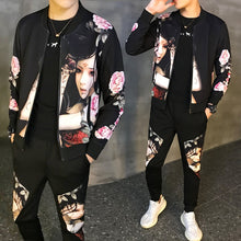 Учитај слику у прегледач галерије, Тренерка мушка тренерка азијске величине Мода Хомбре 2020 Нови мушки комплет јесењи мушки спортски комплети од 2 комада Спортска јакна + панталоне 5кл