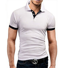 Load image into Gallery viewer, Summer short Sleeve Polo Shirt men Turn-over Collar fashion casual Slim Breathable Solid Color Business polos TJWLKJ