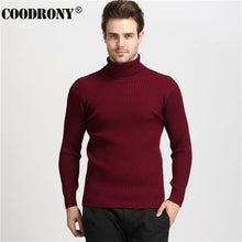 Cargar imagen en el visor de la galería, COODRONY-suéter de cachemira grueso y cálido para hombre, suéteres de cuello alto para hombre, Jersey ajustado, prendas de punto de lana clásicas para hombre