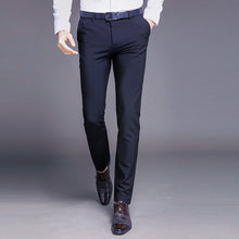 Cargar imagen en el visor de la galería, Moda Nuevos pantalones de algodón de alta calidad para hombres Pantalones rectos largos de primavera y verano para hombre Pantalones casuales de negocios clásicos de cuerpo entero Mediados
