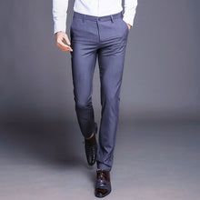 Cargar imagen en el visor de la galería, Moda Nuevos pantalones de algodón de alta calidad para hombres Pantalones rectos largos de primavera y verano para hombre Pantalones casuales de negocios clásicos de cuerpo entero Mediados