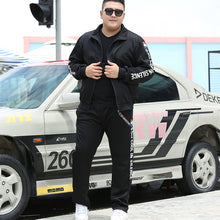 Cargar imagen en el visor de la galería, Conjunto de chándal de talla grande para M-9XL, ropa deportiva de otoño y primavera para hombre, abrigo con cremallera, pantalones, conjuntos de 2 piezas, conjuntos deportivos para Fitness
