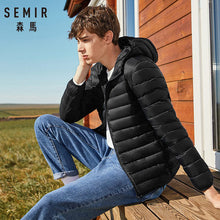 Cargar imagen en el visor de la galería, Marca SEMIR, chaqueta de plumón para hombre, chaqueta informal de moda para invierno para hombre, cortavientos con capucha, abrigo de pato blanco, prendas de vestir para hombre, ropa