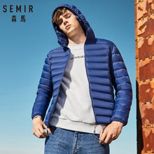 Cargar imagen en el visor de la galería, Marca SEMIR, chaqueta de plumón para hombre, chaqueta informal de moda para invierno para hombre, cortavientos con capucha, abrigo de pato blanco, prendas de vestir para hombre, ropa