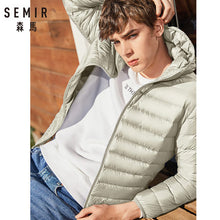 Cargar imagen en el visor de la galería, Marca SEMIR, chaqueta de plumón para hombre, chaqueta informal de moda para invierno para hombre, cortavientos con capucha, abrigo de pato blanco, prendas de vestir para hombre, ropa
