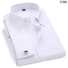 Load image into Gallery viewer, Men French Cufflinks Shirt 2019 New Men's Stripes Shirt Long Sleeve Casual Male Brand Shirts Slim Fit French Cuff Dress Shirts