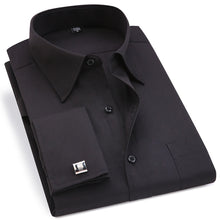 Cargar imagen en el visor de la galería, Vestido de manga larga con puños franceses para hombre, camisa con gemelos para fiesta de boda Social de corte Regular de alta calidad, camisa de talla grande 5XL 6XL