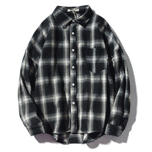 Cargar imagen en el visor de la galería, BOLUBAO moda tendencia hombres camisa a cuadros otoño nuevo hombres Retro salvaje Casual camisa Tops hombre solapa camisas de manga larga