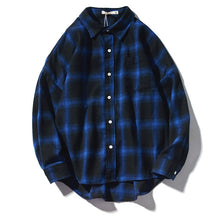 Cargar imagen en el visor de la galería, BOLUBAO moda tendencia hombres camisa a cuadros otoño nuevo hombres Retro salvaje Casual camisa Tops hombre solapa camisas de manga larga