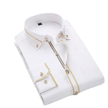 Cargar imagen en el visor de la galería, JeeToo, camisa blanca para hombre, novedad de 2019, camisa de vestir de corte Regular para hombre de negocios, camisa de boda informal de manga larga sólida para hombre, camisa de talla grande 3XL