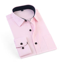 Cargar imagen en el visor de la galería, JeeToo, camisa blanca para hombre, novedad de 2019, camisa de vestir de corte Regular para hombre de negocios, camisa de boda informal de manga larga sólida para hombre, camisa de talla grande 3XL