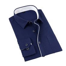 Cargar imagen en el visor de la galería, JeeToo, camisa blanca para hombre, novedad de 2019, camisa de vestir de corte Regular para hombre de negocios, camisa de boda informal de manga larga sólida para hombre, camisa de talla grande 3XL
