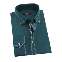 Cargar imagen en el visor de la galería, JeeToo, camisa blanca para hombre, novedad de 2019, camisa de vestir de corte Regular para hombre de negocios, camisa de boda informal de manga larga sólida para hombre, camisa de talla grande 3XL