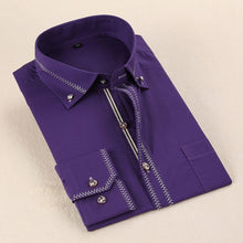 Cargar imagen en el visor de la galería, JeeToo, camisa blanca para hombre, novedad de 2019, camisa de vestir de corte Regular para hombre de negocios, camisa de boda informal de manga larga sólida para hombre, camisa de talla grande 3XL