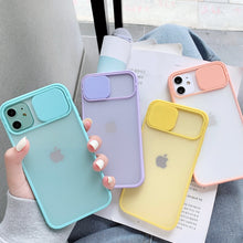 Cargar imagen en el visor de la galería, Funda protectora para lente de cámara de teléfono, funda trasera suave de 12 colores para iPhone 11 12 Pro Max 8 7 6 6s Plus Xr XsMax X Xs SE 2020