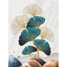 Учитај слику у прегледач галерије, Нордијски апстрактни пејзаж јелен декор зидни постер Златни лосов лист Унутрашње слике на платну на зиду Уметничке слике за кућну собу