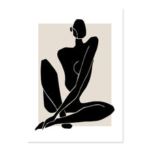 Load image into Gallery viewer, Abstract Matisse Body Line Art Leaf Boho Posters Black Beige Canvas Paintings Wall Print Picture Living Room Interior Home Decor