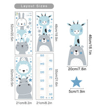 Load image into Gallery viewer, Cartoon Baby Height Measurement Lion Hippo Rainbow Wall Sticker Nursery Vinyl Wall Decals Kids Room Interior Home Decor Gifts