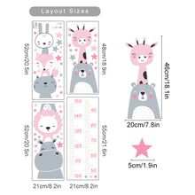 Load image into Gallery viewer, Cartoon Baby Height Measurement Lion Hippo Rainbow Wall Sticker Nursery Vinyl Wall Decals Kids Room Interior Home Decor Gifts