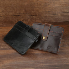Load image into Gallery viewer, Men&#39;s Faux Leather Slim Money Clip Wallet ID Credit Card Holder Button Case
