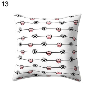 Hot Sexy Lips Print Square Throw Pillow Cover Cushion Case Car Home Sofa Decor