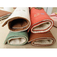 Load image into Gallery viewer, Creative Canvas Stationery Bag Pen Pencil Holder Roll Up Brush Makeup Case Pouch
