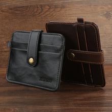 Load image into Gallery viewer, Men&#39;s Faux Leather Slim Money Clip Wallet ID Credit Card Holder Button Case
