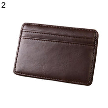 Load image into Gallery viewer, Men Vintage Faux Leather Money Clip Card Holder Pocket Slim Bifold Magic Wallet

