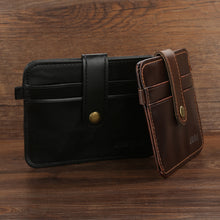 Load image into Gallery viewer, Men&#39;s Faux Leather Slim Money Clip Wallet ID Credit Card Holder Button Case
