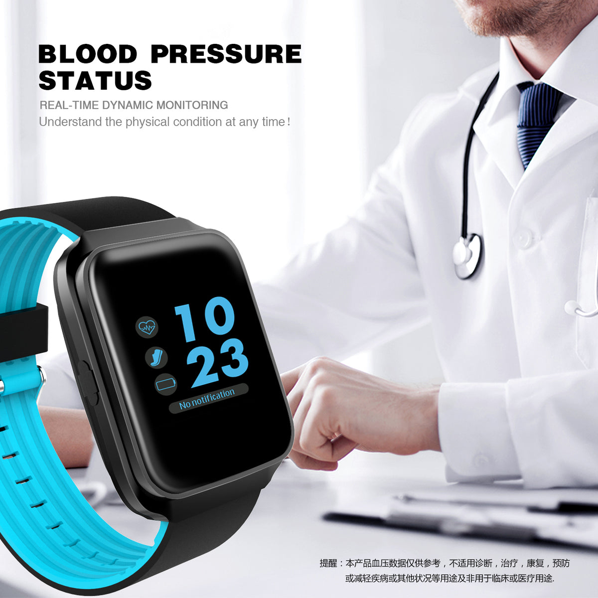 Reloj inteligente multifunción, pulsera de Fitness, Monitor de ritmo cardíaco, pulsera de Fitness para teléfono inteligente Android
