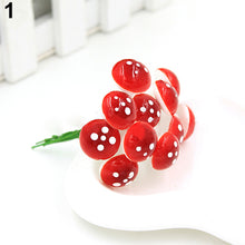 Cargar imagen en el visor de la galería, 10 piezas Mini hongo falso para mini macetas Hada DIY decoración jardín casa de muñecas
