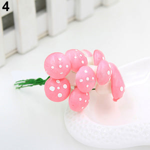 10 piezas Mini hongo falso para mini macetas Hada DIY decoración jardín casa de muñecas