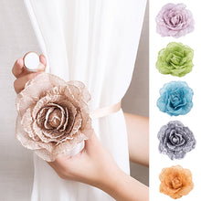 Load image into Gallery viewer, Flower Shape Window Curtain Tieback Magnetic Buckle Drape Holdback Home Decor
