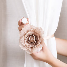 Load image into Gallery viewer, Flower Shape Window Curtain Tieback Magnetic Buckle Drape Holdback Home Decor
