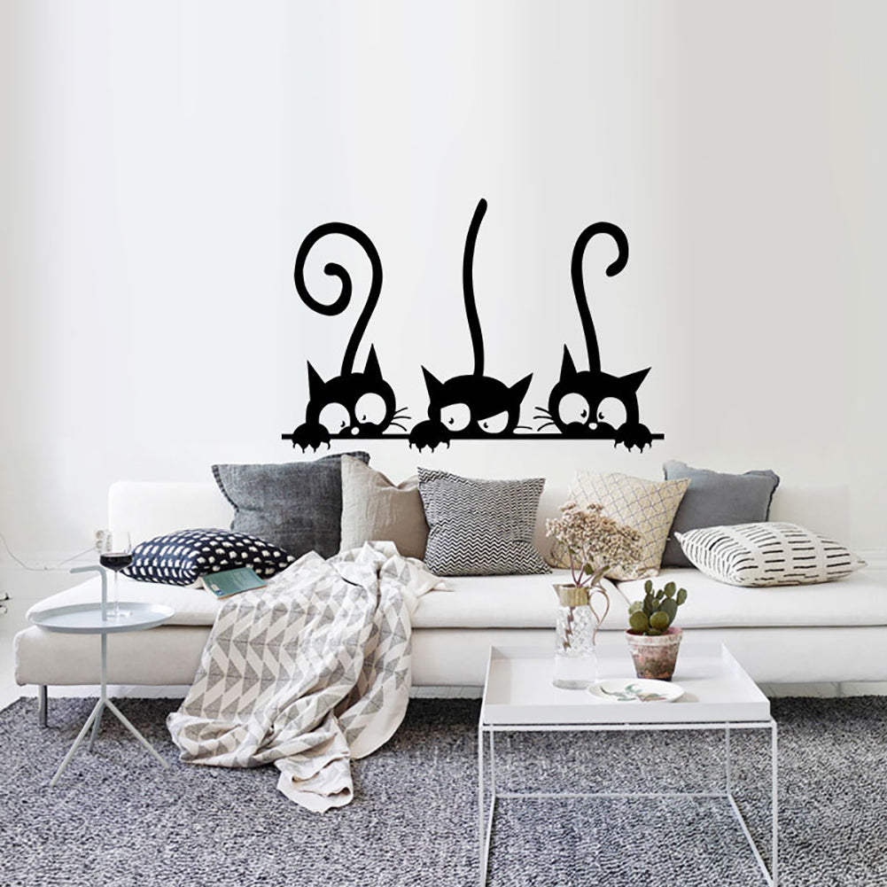 Lovely Three Cats Baby Bedroom Home Office Wall Sticker Removable Decor