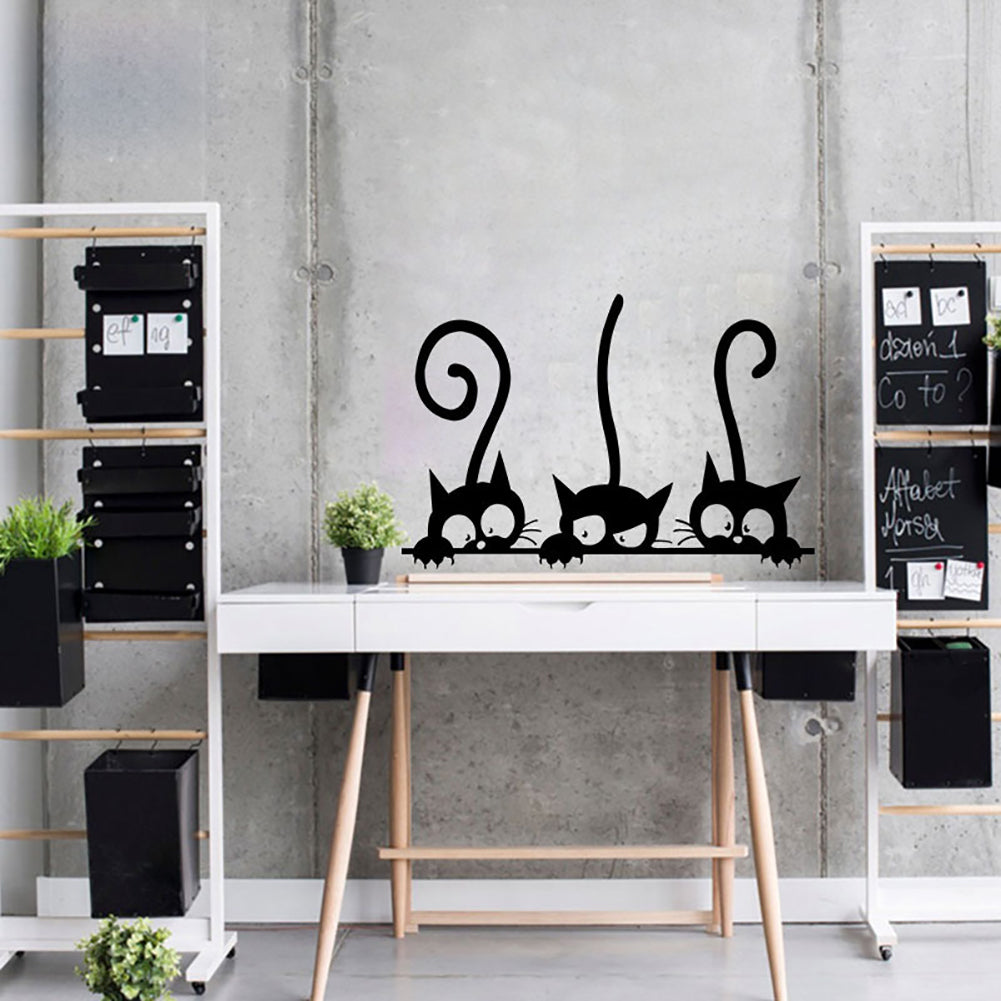 Lovely Three Cats Baby Bedroom Home Office Wall Sticker Removable Decor