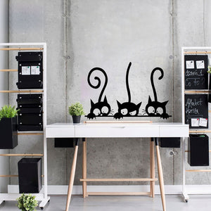 Lovely Three Cats Baby Bedroom Home Office Wall Sticker Removable Decor