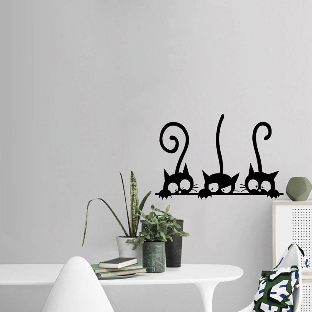 Lovely Three Cats Baby Bedroom Home Office Wall Sticker Removable Decor